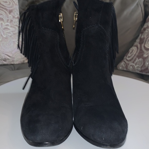 Sam Edelman black suede fringed booties - Picture 5 of 7